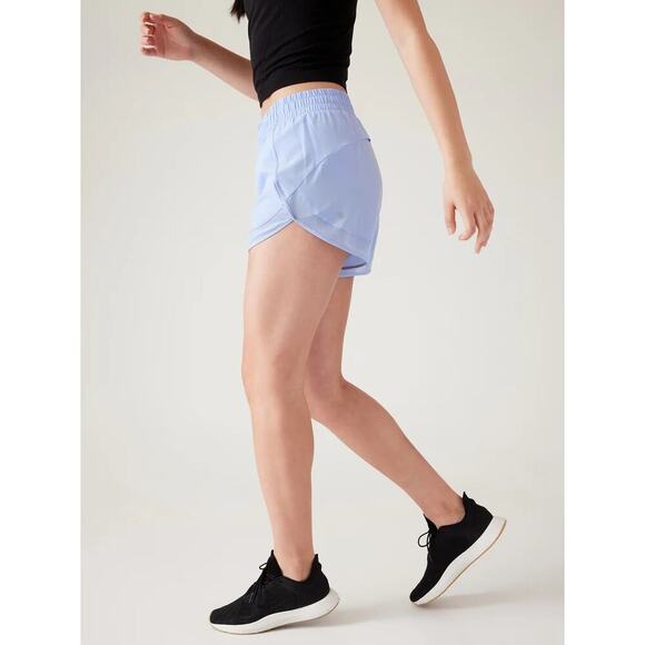 Athleta Women's Blue Mesh Racer Run Shorts 4" Size Large - Picture 3 of 8